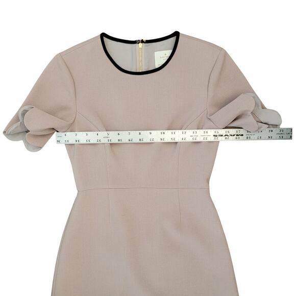 KATE SPADE Beige & Black Scallop Detail Dress Womens 0 Career Beautiful Event - Picture 9 of 13